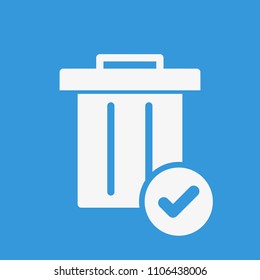 Garbage icon, Tools and utensils icon with check sign. Garbage icon and approved, confirm, done, tick, completed symbol. Vector illustration