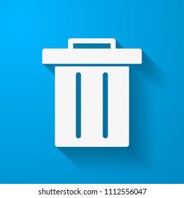 Garbage icon, Tools and utensils icon. Long shadow style. Vector icon
