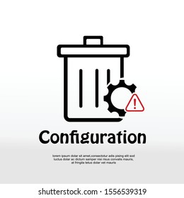 Garbage icon, Tools and utensils icon with settings sign. Garbage icon and customize, setup, manage, process symbol. Vector illustration