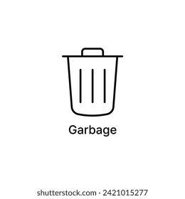 Garbage icon, trash, delete, empty, bin