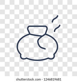 Garbage icon. Trendy linear Garbage logo concept on transparent background from cleaning collection