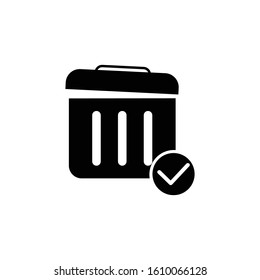 garbage icon undo delete vector black illustration