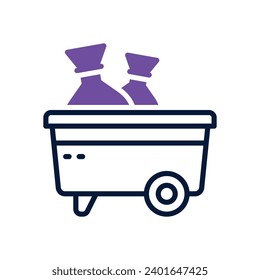 garbage icon. vector dual tone icon for your website, mobile, presentation, and logo design.