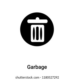 Garbage icon vector isolated on white background, logo concept of Garbage sign on transparent background, filled black symbol