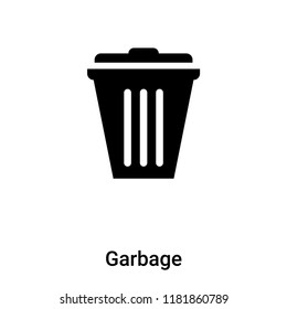 Garbage icon vector isolated on white background, logo concept of Garbage sign on transparent background, filled black symbol