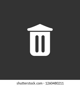 garbage icon vector. garbage sign on black background. garbage icon for web and app