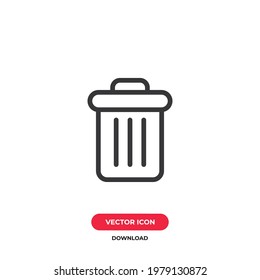 Garbage icon vector. Trash sign
