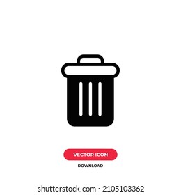 Vector de icono de basura. Signo de trucha