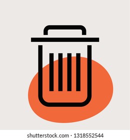 Garbage icon. Vintage colour series.