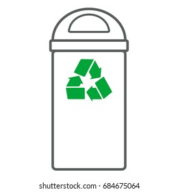 Garbage icon. Waste, recycle bin icon. Flat design, linear styles. Wastebasket. Container bin management and recycle concept with mixed waste. Isolated vector illustrations EPS10