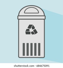 Garbage icon. Waste, Recycle bin icon. Flat design, linear styles. Wastebasket. Container bin management and recycle concept with mixed waste. Isolated vector illustrations EPS10