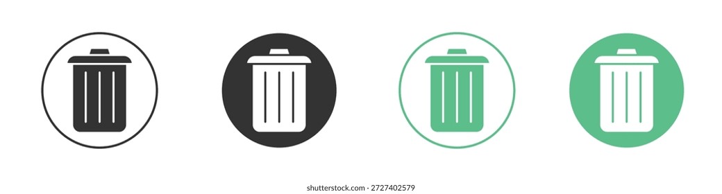 Garbage icons concept set. Glyph Vector Illustrations
