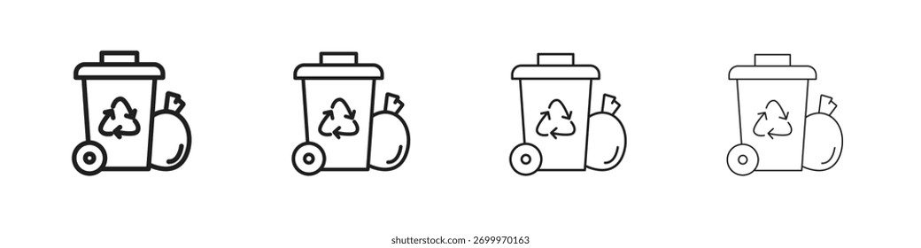 Iconos de basura. colección editable del icono del trazo.