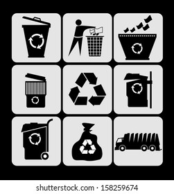 garbage icons set
