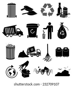 Garbage icons set