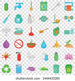 Garbage icons set. Cartoon style of 36 garbage vector icons for web for any design