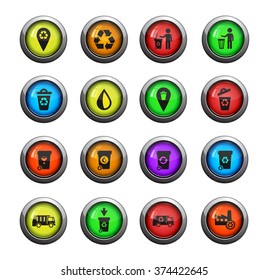 Garbage icons set for web sites and user interface