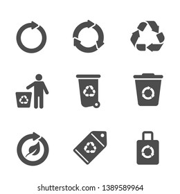 Garbage Illustration Set Icon Vector