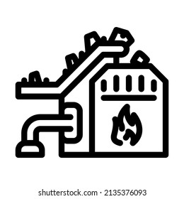 garbage incineration line icon vector. garbage incineration sign. isolated contour symbol black illustration