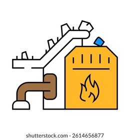 garbage incineration line icon vector. garbage incineration sign. isolated symbol illustration