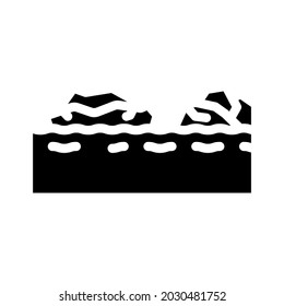 Garbage Insel Glyph Symbol Vektor. Garbage Island Schild. isoliertes Kontursymbol