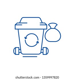 Garbage line icon concept. Garbage flat  vector symbol, sign, outline illustration.