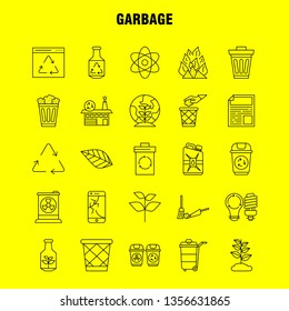Garbage Line Icon for Web, Print and Mobile UX/UI Kit. Such as: Atom, Energy, Power, Green, Bottle, Arrow, Energy, Recycle, Pictogram Pack. - Vector