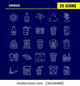 Garbage Line Icon for Web, Print and Mobile UX/UI Kit. Such as: Atom, Energy, Power, Green, Bottle, Arrow, Energy, Recycle, Pictogram Pack. - Vector
