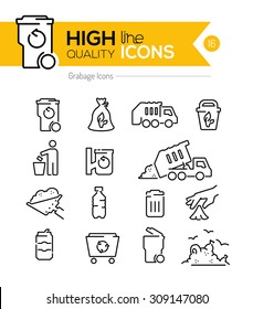 Garbage Line Icons Series