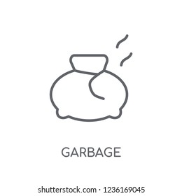 Garbage linear icon. Modern outline Garbage logo concept on white background from cleaning collection. Suitable for use on web apps, mobile apps and print media.
