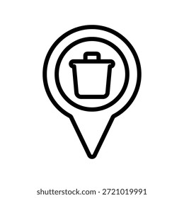 Garbage location icon, Line Vector graphics