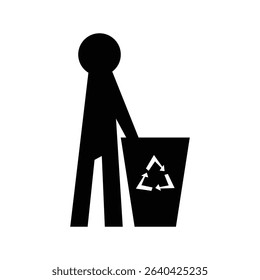 Garbage man icon on white background. Eps 10.