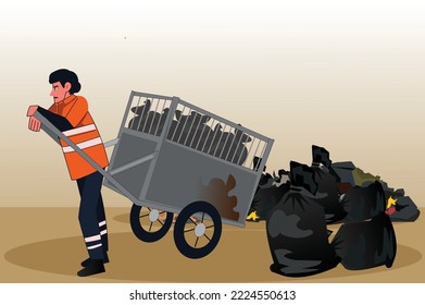 garbage man trash collector with uniform