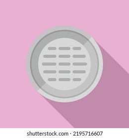 Garbage manhole icon flat vector. Sewer lid. Street circle