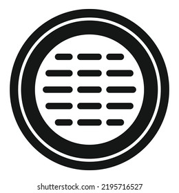 Garbage manhole icon simple vector. Sewer lid. Street circle
