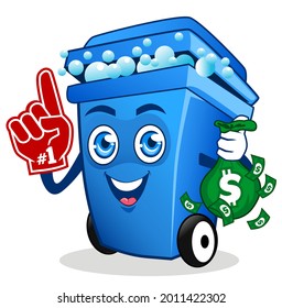 garbage mascot cartoon in vector