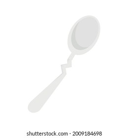 Icono de cuchara de metal de basura. Ilustración plana del icono vectorial de cuchara de metal residual aislado en fondo blanco