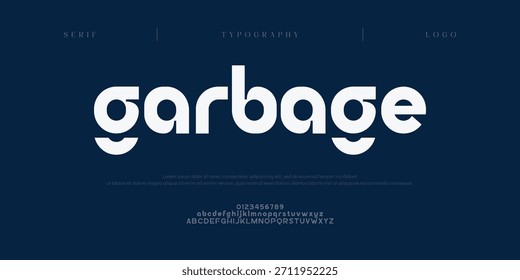 Garbage minimal creative tech logo alphabet fonts. Typography minimalist urban sans serif digital fashion future creative logos fonts. vector illustration 
