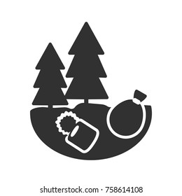 garbage in nature. monochrome icon