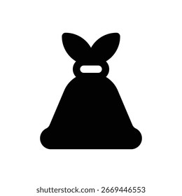 Lixo. Ícone de vetor de traçado com contorno e detalhes preenchidos em preto.