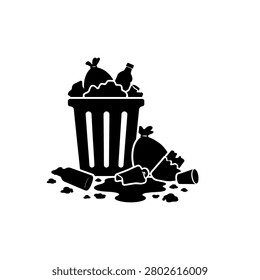 Garbage Overflow Pollution Icon Icon Isolated On White Background
