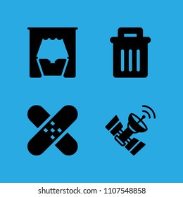 garbage, patch, satellite and bed icons vector in sample icon set for web and graphic design