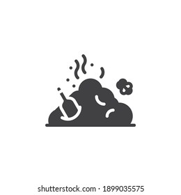 Garbage Pile, Rubbish Vector Icon. Filled Flat Sign For Mobile Concept And Web Design. Smelly Trash Bottle Glyph Icon. Symbol, Logo Illustration. Vector Graphics