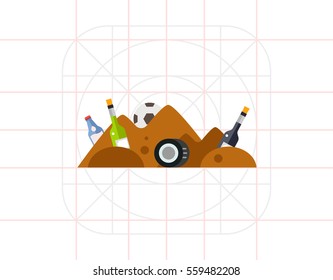 Garbage Pile Waste Vector Icon