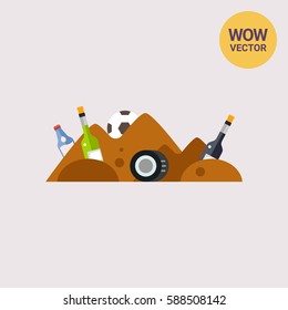 Garbage Pile Waste Vector Icon