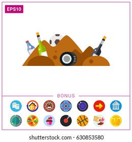 Garbage Pile Waste Vector Icon