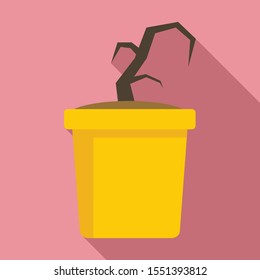Garbage plant pot icon. Flat illustration of garbage plant pot vector icon for web design