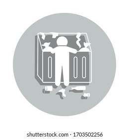 garbage poor man badge icon. Simple glyph, flat vector of Poor people icons for ui and ux, website or mobile application