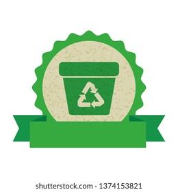 garbage pot with recycle arrows symbol