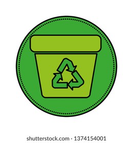 garbage pot with recycle arrows symbol
